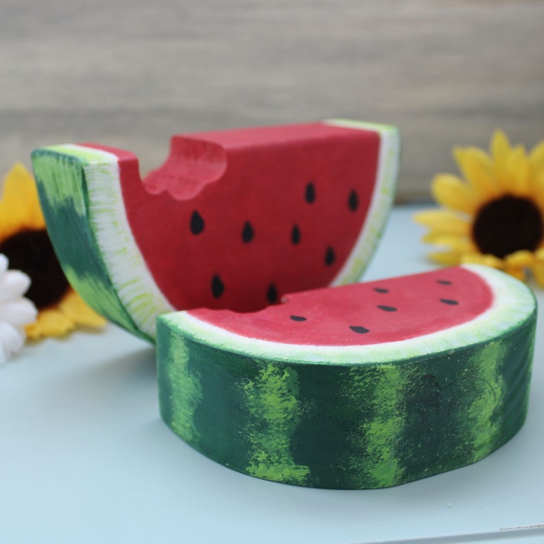 Tiered Tray Watermelon Decor Wood Watermelon Slice Summer Etsy