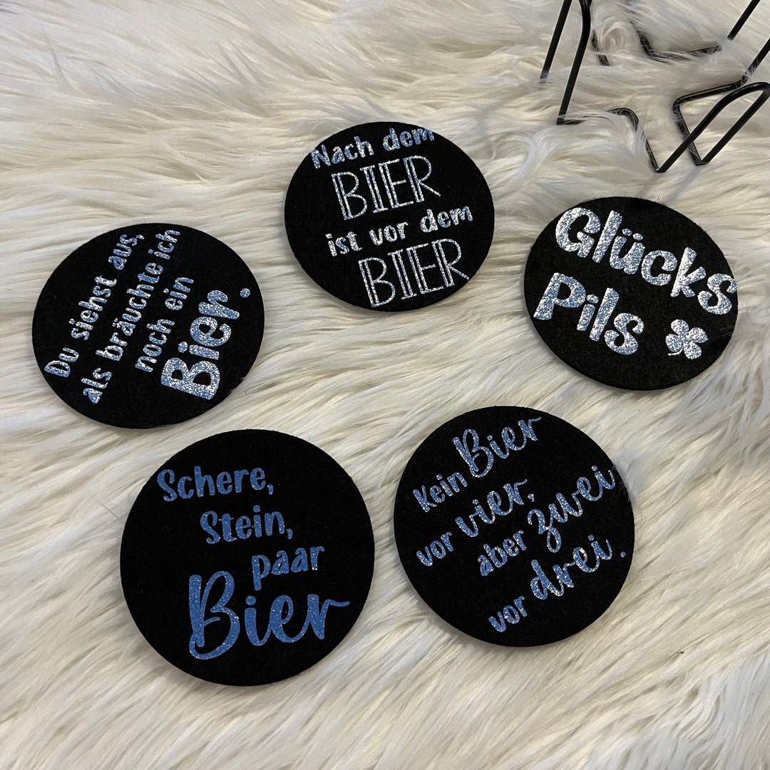 Filzuntersetzer Bier Sprüche Rund Alkohol / Glasuntersetzer / Etsy