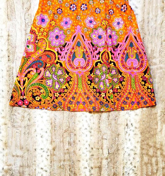 Orange Psychedelic Paisley Dress
