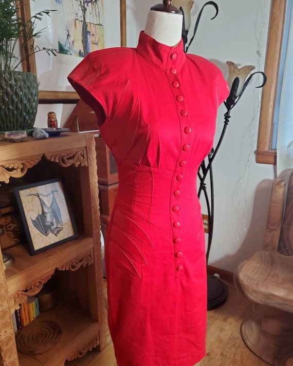 Vintage 80's Young Edwardian Punk Faux Leather Red
