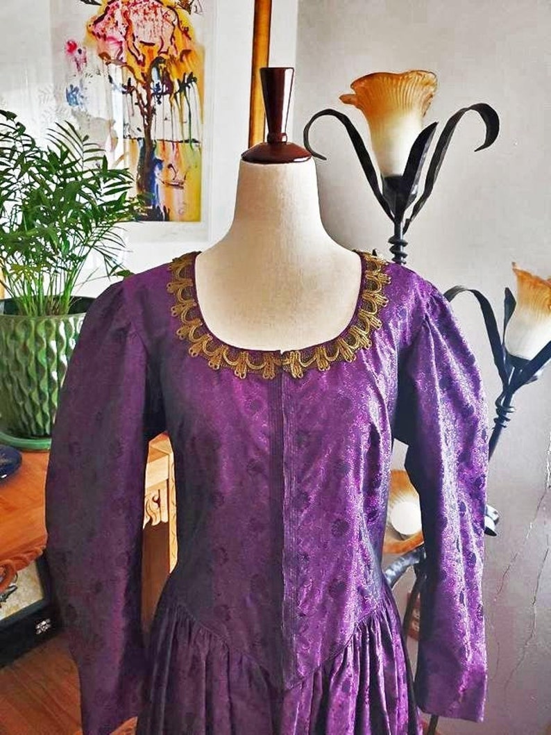 Vintage 60s Purple Renaissance Corset Gown