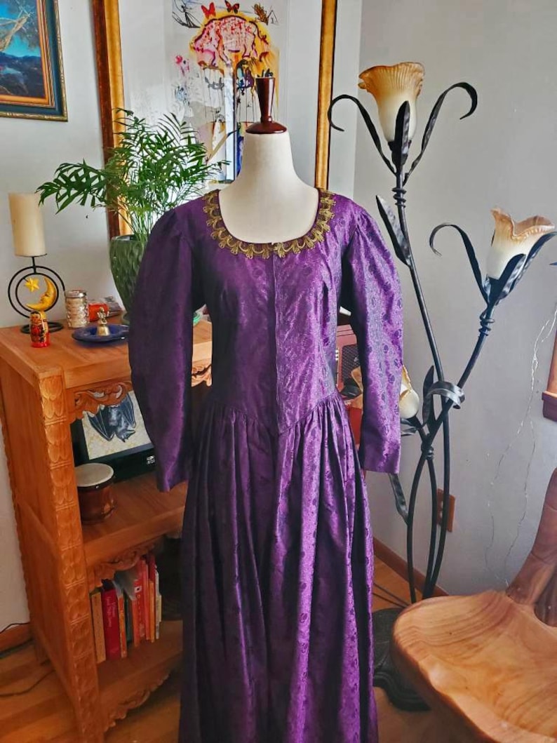 Vintage 60s Purple Renaissance Corset Gown
