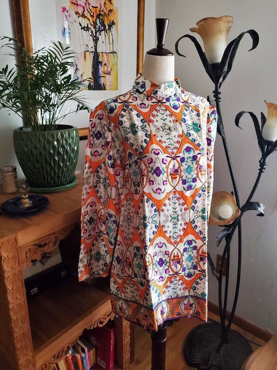 Vintage 60s Psychedelic Tunic/Micro Mini