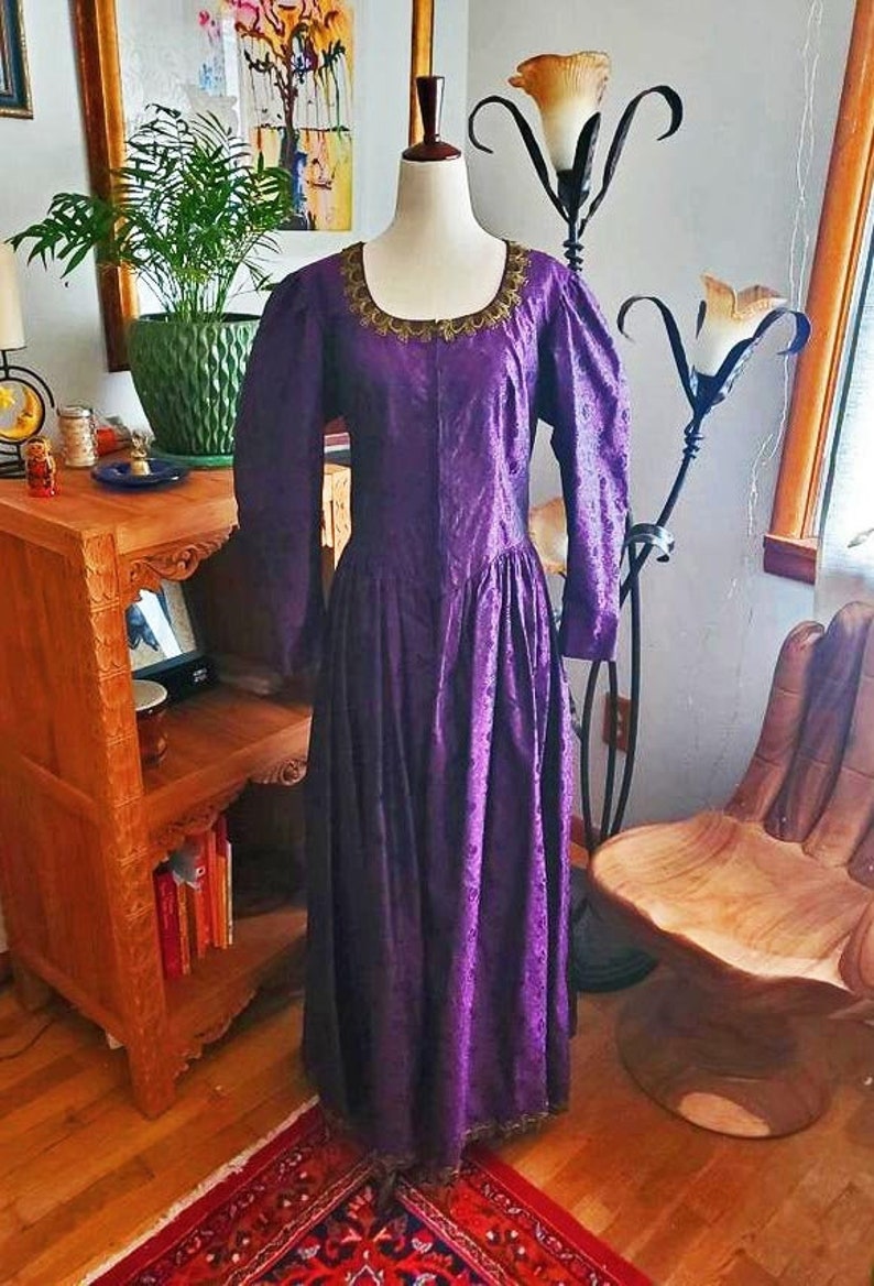 Vintage 60s Purple Renaissance Corset Gown