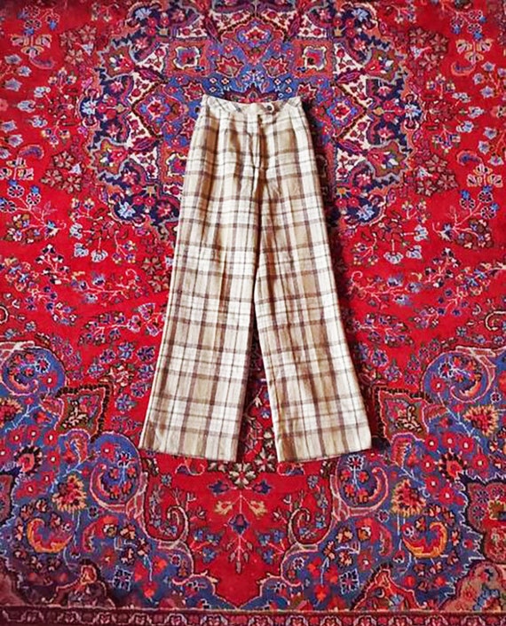 Vintage 70s Koret Plaid Wide Leg Pants
