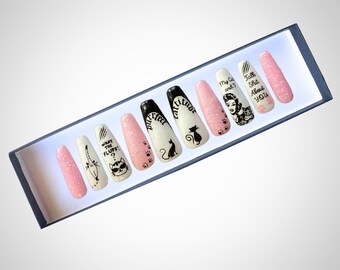 Sassy Cat Lover Nails with Attitude