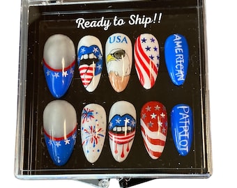 Press on Nails Patriotic