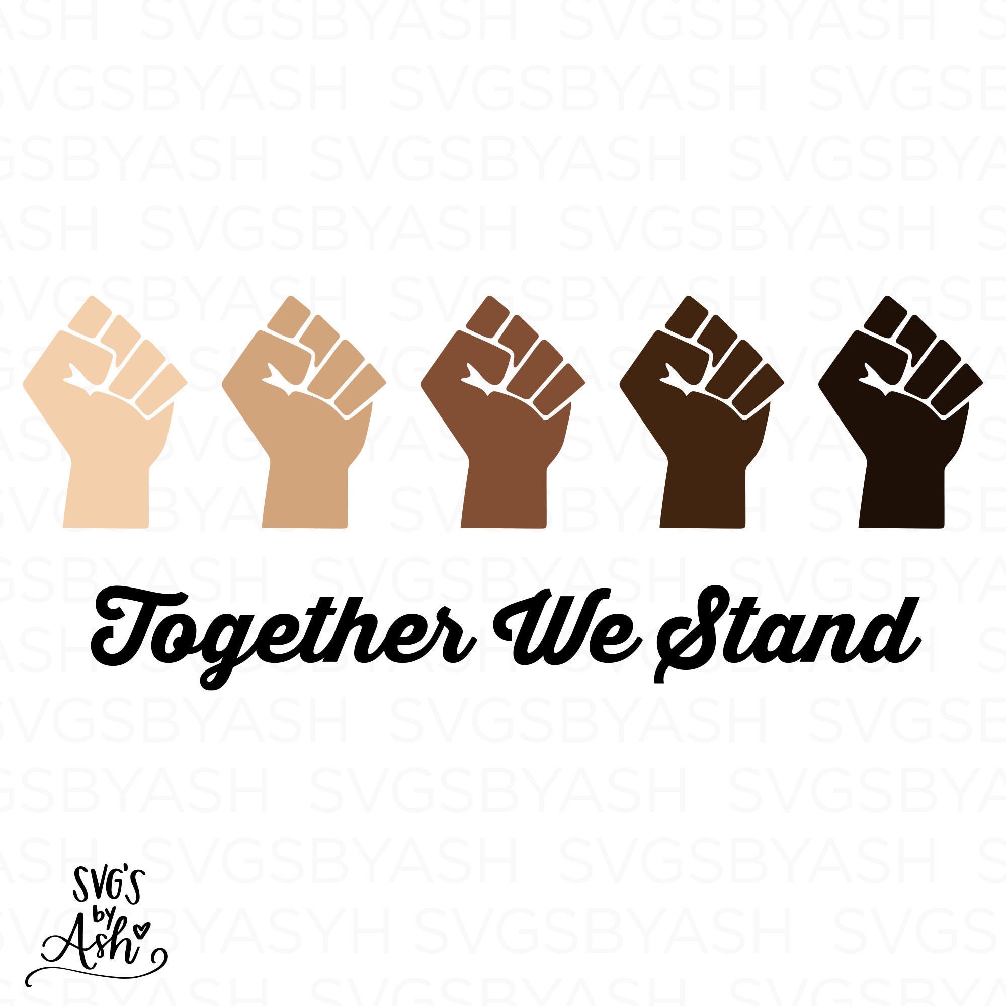 Black Lives Matter Together We Stand, Bold, Vector, Clip Art, Png, Jpg
