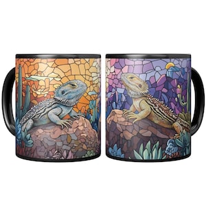 Bearded Dragon Coffee Mug, Vibrant Ceramic Mug for Reptile and Bearded Dragon Lovers, Bearded Dragon Gifts, Bearded Dragon Cup