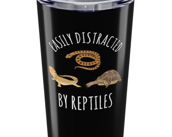 Reptile Tumbler 20oz, Funny Reptile Lover Gift, Snake Lizard Turtle Stainless Steel Travel Mug, Herpetologist Gift Idea