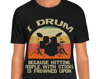 Funny Drummer Shirt, Retro Drummer Shirt, Vintage Look Drummer T-Shirt, Gift for Drummer, Drummer Gifts for Men Women, Drummer Presents