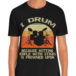 Funny Drummer Shirt, Retro Drummer Shirt, Vintage Look Drummer T-Shirt, Gift for Drummer, Drummer Gifts for Men Women, Drummer Presents