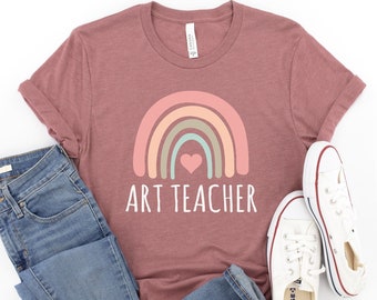 Art Teacher T-Shirt, Rainbow Graphic Tee, Teacher Gift