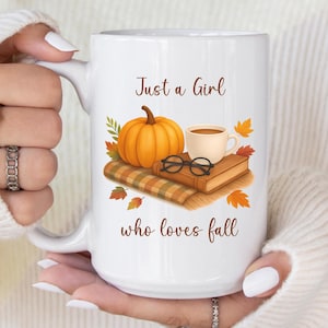 Cute Fall Mug – Personalized Name Autumn Coffee Cup, Pumpkin & Cozy Blanket Gift, Thanksgiving Gift for Her, Fall Lover Gift