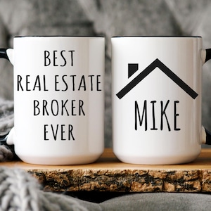 Real Estate Broker Mug, Personalized Real Estate Broker Gift, Gift for Real Estate Broker, Real Estate Broker Coffee Mug, Broker Mugs