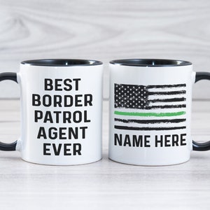 Personalized Border Security Mug – Custom Name Border Protection Gift – Border Enforcement Coffee Cup for Security Officers