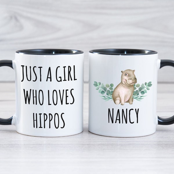 Hippo Mug, Personalized Gift for Hippo Lover, Hippo Gifts for Women, Hippo Coffee Mug, Hippo Cup