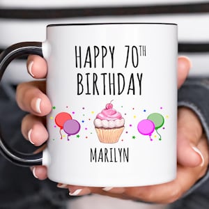70th Birthday Gifts for Women, Personalized 70th Birthday Mug, Gift for 70th Birthday Woman, 70 Year Old Birthday Gift for Her