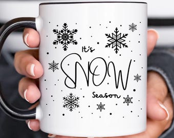 Christmas Snowflake Mug - Winter Holiday Coffee Cup Gift