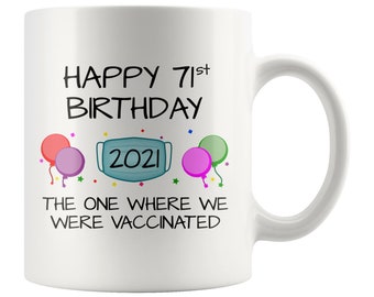 Happy 71st Birthday 71 Middle Finger Travel Mug Funny 71st Birthday Tumbler Seventy-First Birthday Present 71 Year Old Birthday Gift