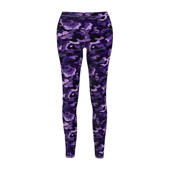 Purple Camouflage Leggings for Women, Purple Camo Workout