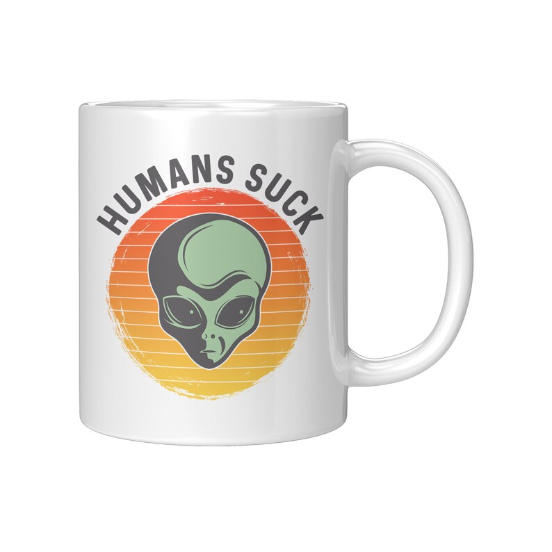 Alien Gifts, Alien Mug, Alien Coffee Mug, Alien Coffee Cup, Extraterrestrial Gift, UFO Mug, UFO Gift 11oz White Mug