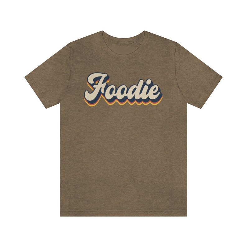 Camiseta de comida, escritura retro, estilo vintage Heather Olive
