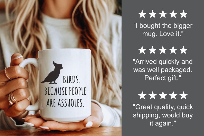Funny Bird Mug, Bird Lover Gift, Bird Coffee Mug afbeelding 6