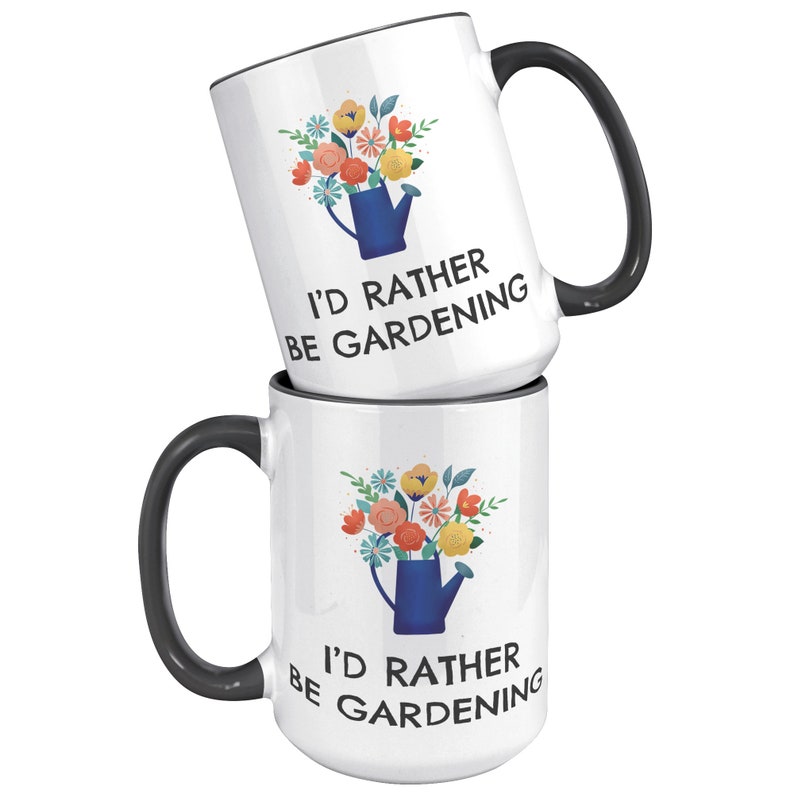 Mug de jardinage, Cadeau damoureux du jardin, Je préférerais être jardinage, Cadeau de jardinage, Cadeau pour jardinier, Mug de café de jardinage, Mug de jardinier 15 oz white w/black