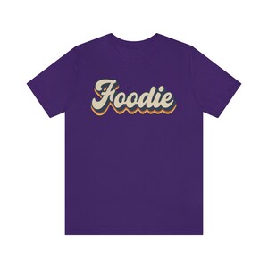 Camiseta de comida, escritura retro, estilo vintage Team Purple