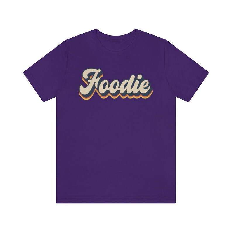 Camiseta de comida, escritura retro, estilo vintage Team Purple