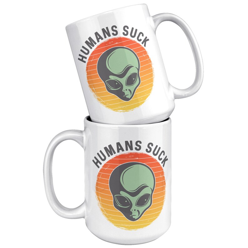 Alien Gifts, Alien Mug, Alien Coffee Mug, Alien Coffee Cup, Extraterrestrial Gift, UFO Mug, UFO Gift 15oz White Mug