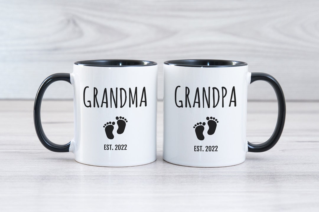Grandma Grandpa Mug Set, New Grandma Gift, New Grandpa Gift, Pregnancy