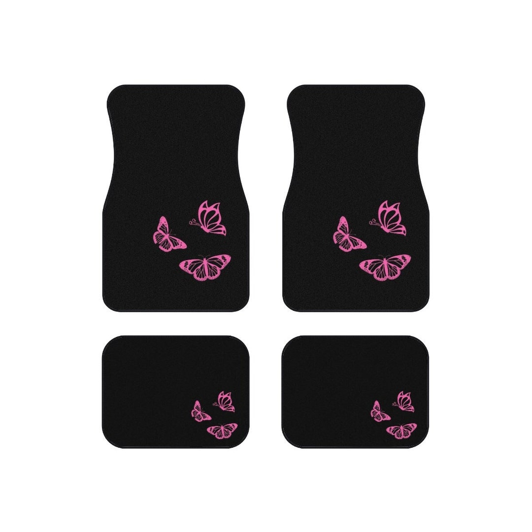 Pink Butterfly Car Mats for Women, Car Floor Mats, Pink Car Accessories — free download