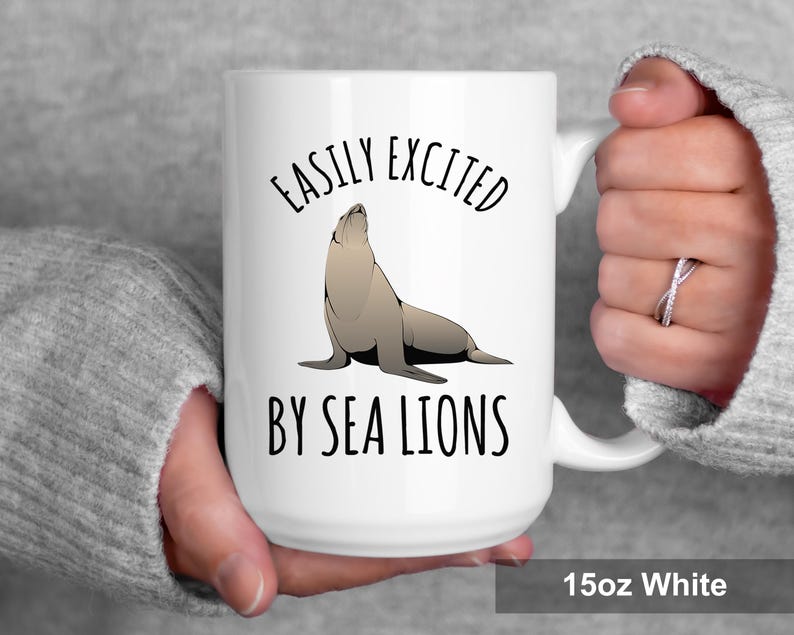 Sea Lion Mug, Funny Gift for Sea Lion Lover White 15 oz Mug