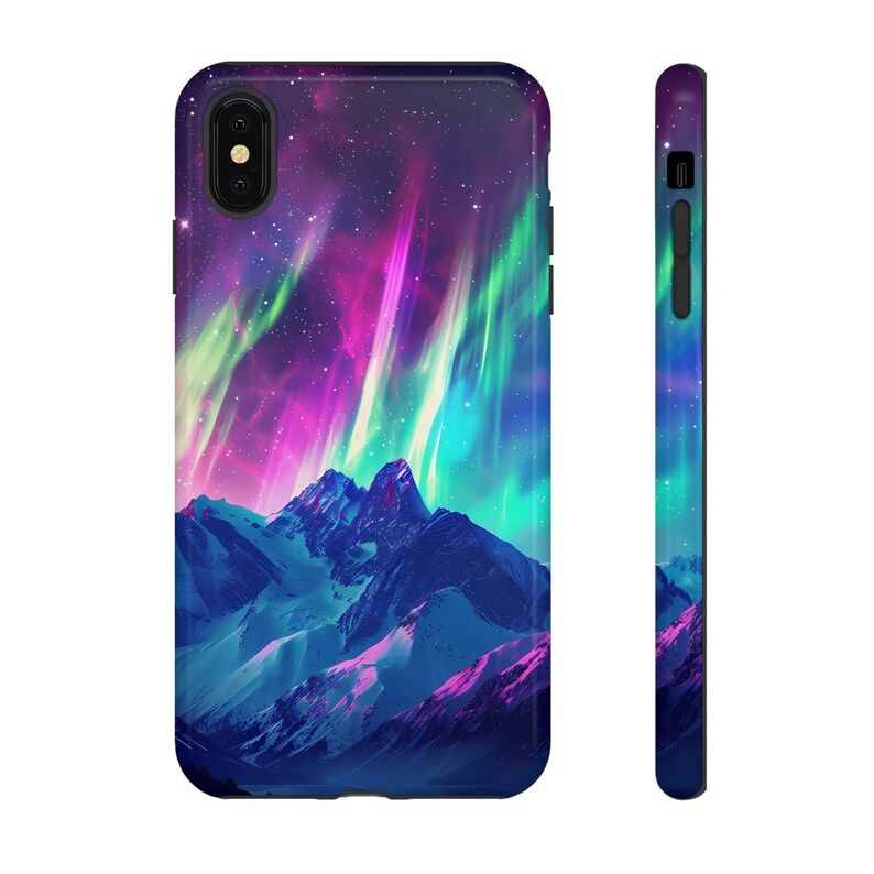 Northern Lights Mountains Phone Case, Beautiful Landscape Nature Cell