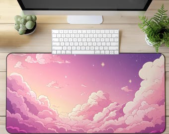 Pink Anime Sky Desk Mat – XL Gaming Mouse Pad