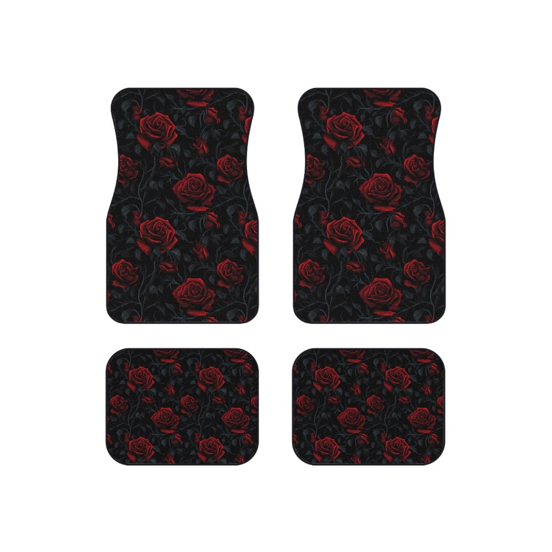 Gothic Roses Car Floor Mats, Gothic Car Mats, Roses Car Mats Etsy