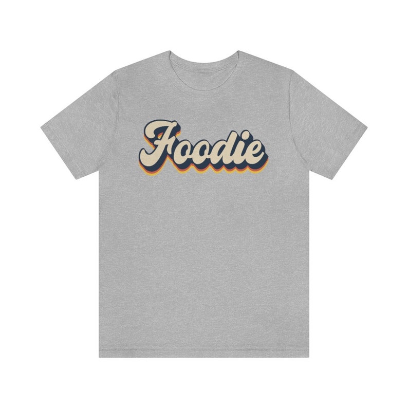Camiseta de comida, escritura retro, estilo vintage Athletic Heather