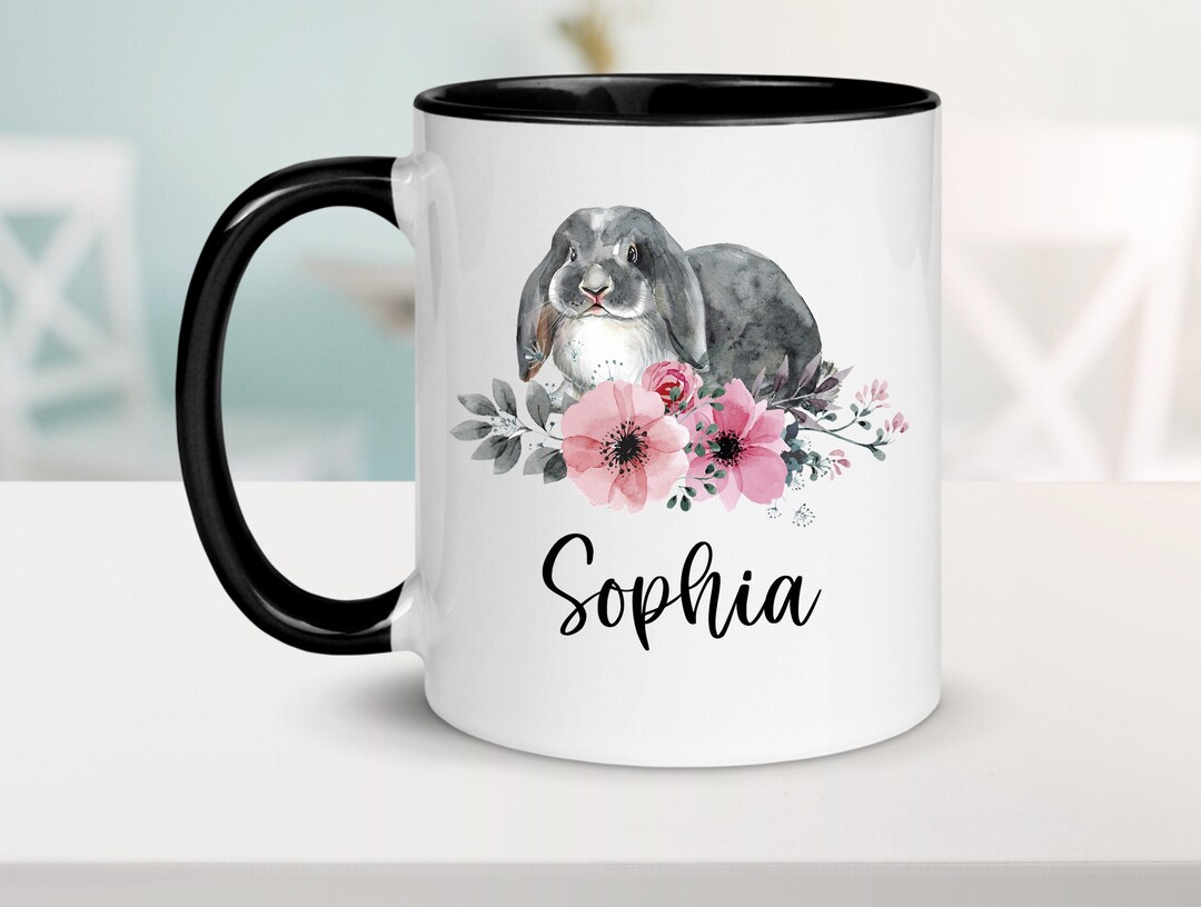 Rabbit Mug, Personalized Rabbit Gifts for Women, Rabbit Coffee Mug ...