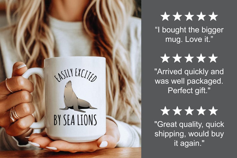 Sea Lion Mug, Funny Gift for Sea Lion Lover image 9