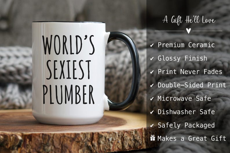 Plumber Mug, Funny Plumber Gift, World’s Sexiest Plumber Coffee Mug image 6