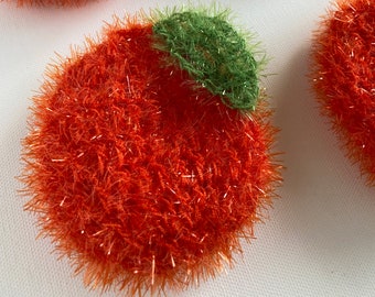 Orange Scrubby, Double Layer Crochet Scrubby, Kitchen Scrubby, Pot Scrubbers, Cleaning & Dish Washing, Reusable, Eco-Friendly