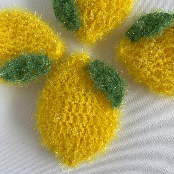 Lemon Scrubby, Double Layer Crochet Scrubby, Kitchen Scrubby, Pot Scrubbers, Cleaning & Dish Washing, Reusable, Eco-Friendly