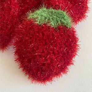 Strawberry Scrubby, Double Layer Crochet Scrubby, Kitchen Scrubby, Pot Scrubbers, Cleaning & Dish Washing, Reusable