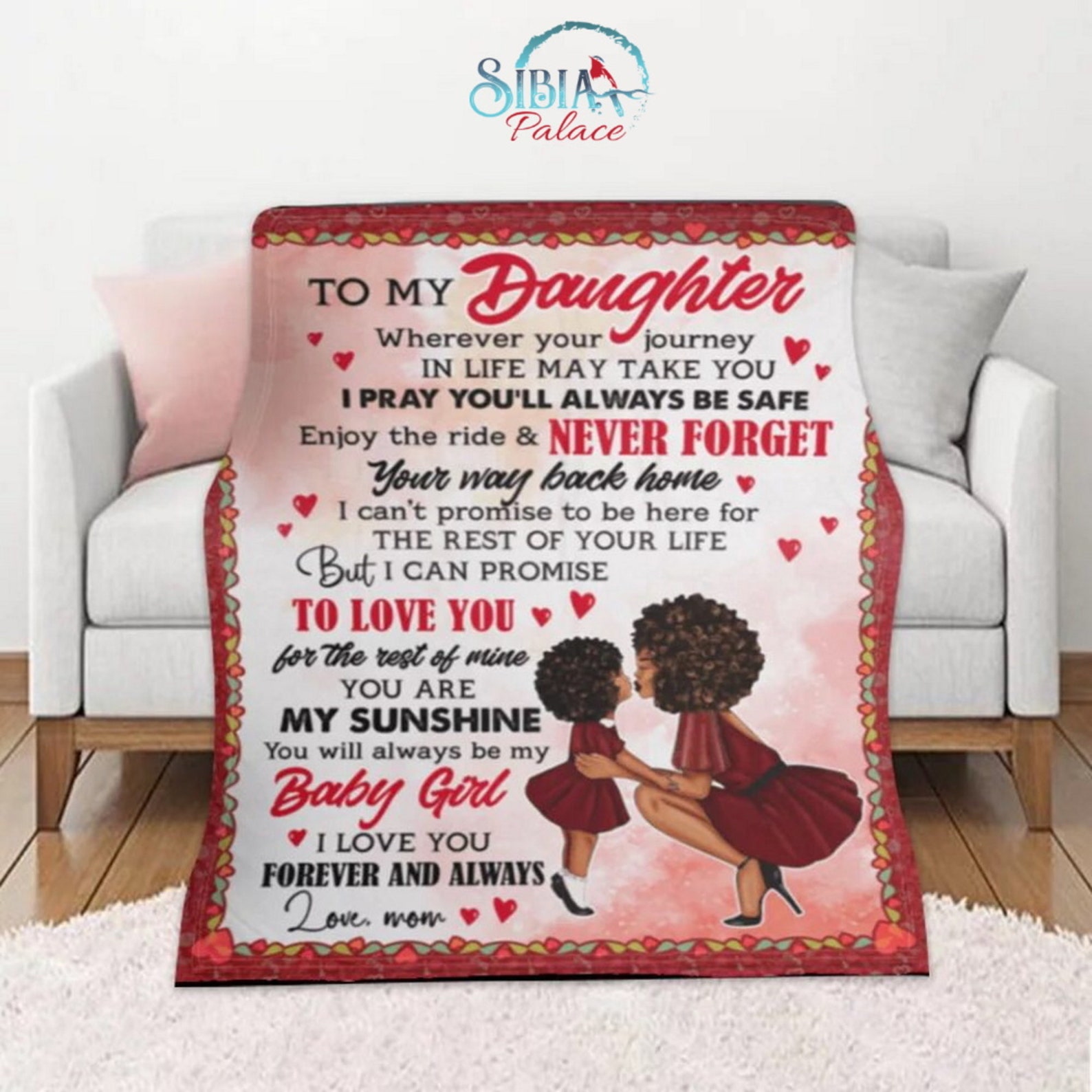 To My Daughter Blanket Personalized Blanket Letter Blanket Etsy