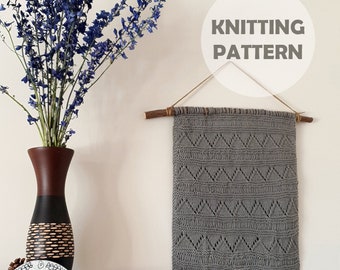 BOHO WALL HANGING (Digital Knitting Pattern) / Knit Wall Hanging Pattern / Boho Style / Digital Knitting Pattern