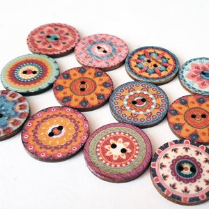 GARDEN / 20-25mm / Wooden Buttons / Sewing Buttons