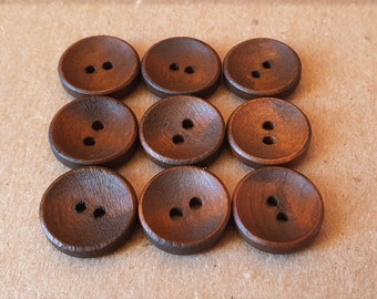 Pkg of 10 DARK STAR 2-hole Wood Button 3//4/" 3600DK 20mm Crafts
