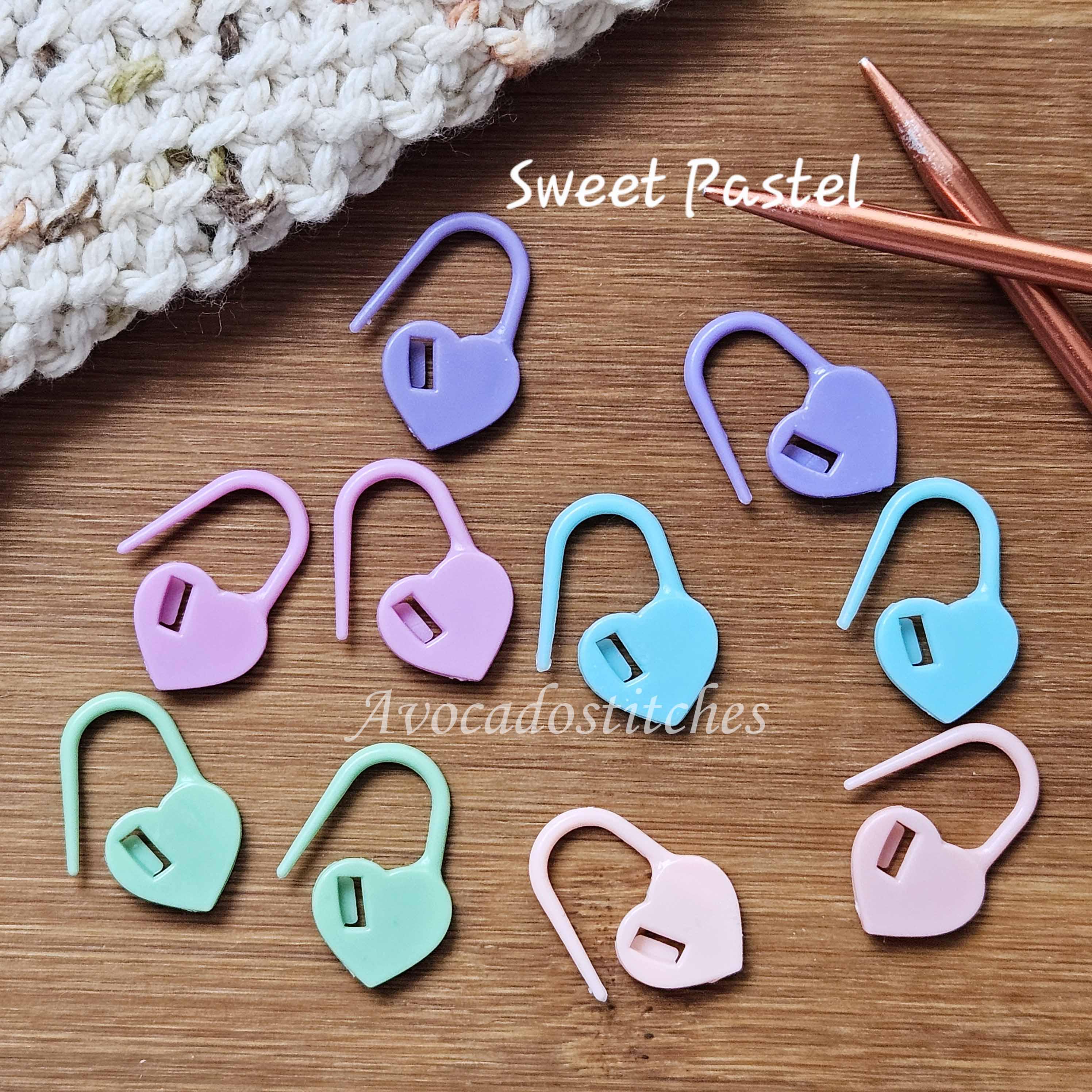 Heart Stitch Markers - 10 Pcs - Knitting Stitch Markers / Crochet